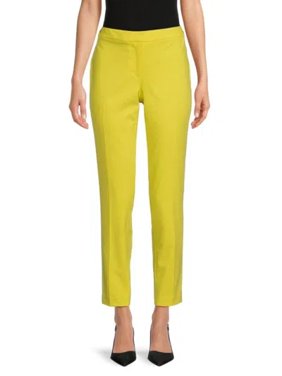 Calvin Klein Women's Solid Flat Front Pants In Pear