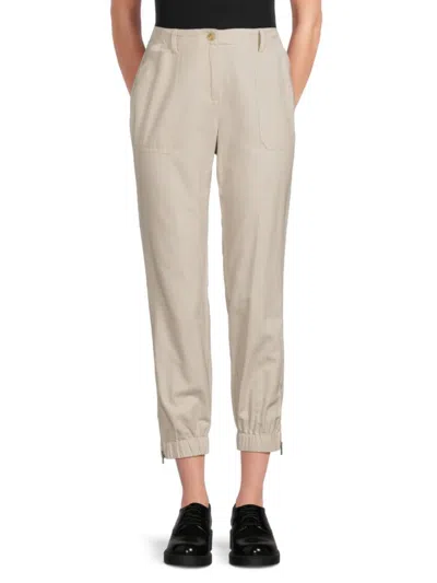 Calvin Klein Women's Solid High Waist Pants In Stoney Beige