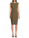 Calvin Klein Women's Solid Knee Length Dress In Caper