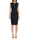 Calvin Klein Women's Solid Knee Length Dress In Indigo