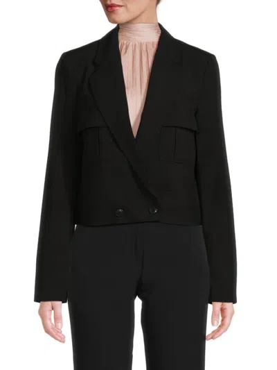 Calvin Klein Women's Solid Notch Collar Blazer In Black