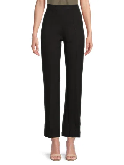 Calvin Klein Women's Solid Pleated Pants In Black