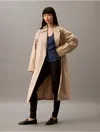 Calvin Klein Wool Long Coat In Black Beauty