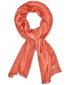 Calvin Klein Women's Solid Satin-feel Pashmina Scarf