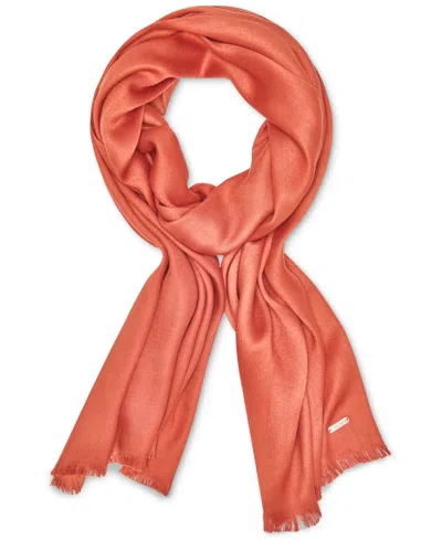 Calvin Klein Women's Solid Satin-feel Pashmina Scarf