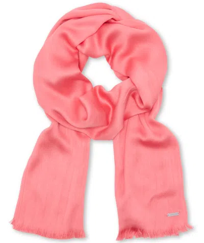 Calvin Klein Women's Solid Satin-feel Pashmina Scarf In Dark Red