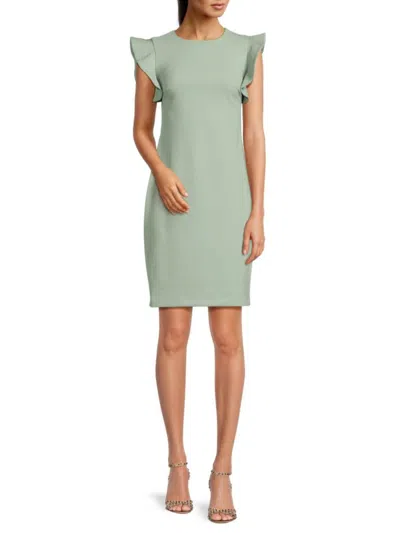 Calvin Klein Women's Solid Sheath Mini Dress In Jadeite