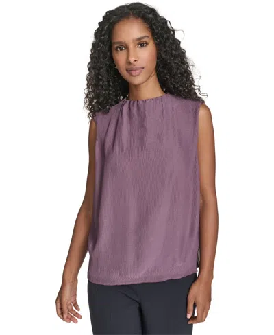 Calvin Klein Women's Solid Sleeveless Top In Purple