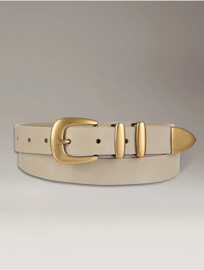 Calvin Klein Women's Solid Square Buckle Belt In Neutral