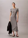 Calvin Klein Women's Solid Stretch Slim Midi Dress