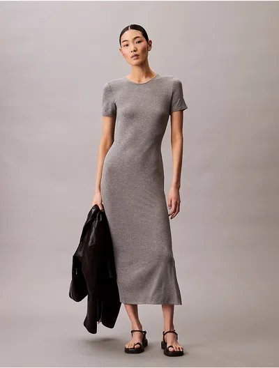 Calvin Klein Women's Solid Stretch Slim Midi Dress