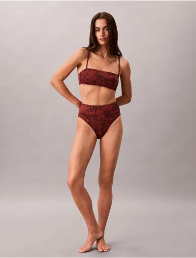Calvin Klein Women's Solid Swim Bikini Bottom In Red