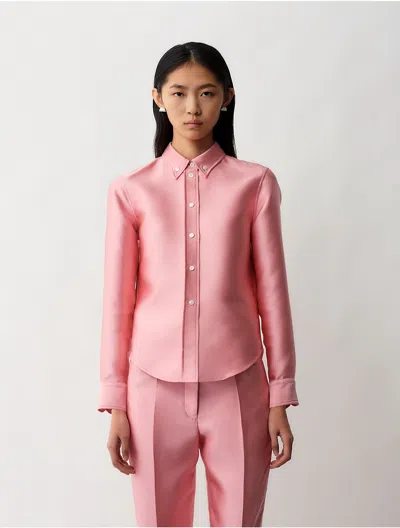 Calvin Klein Button-down Long-sleeve Shirt In Pink