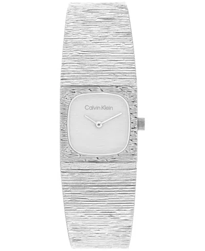 Calvin Klein Women's Sophisticated Square Silver Tone Stainless Steel Bracelet Watch, 20mm