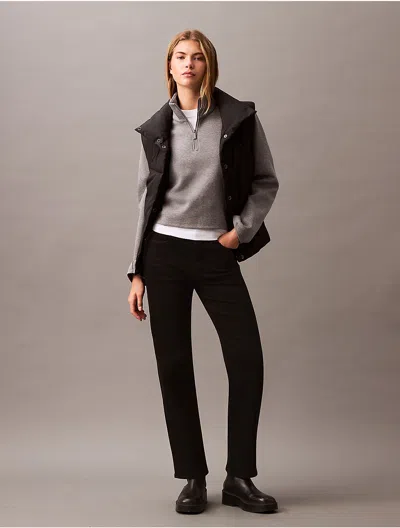 Calvin Klein Women's Spacer Quarter Zip Sweatshirt In Gray