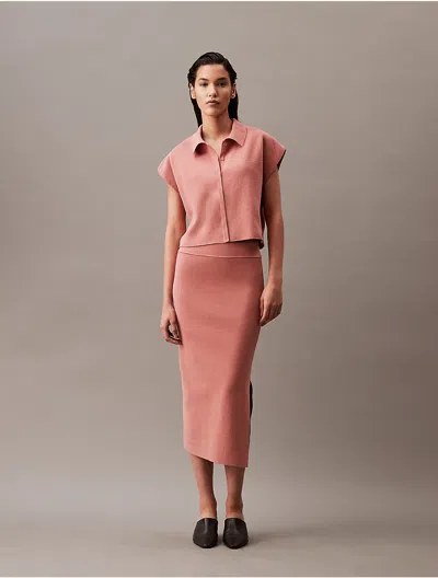 CALVIN KLEIN WOMEN'S SPLIT HEM MIDI SKIRT