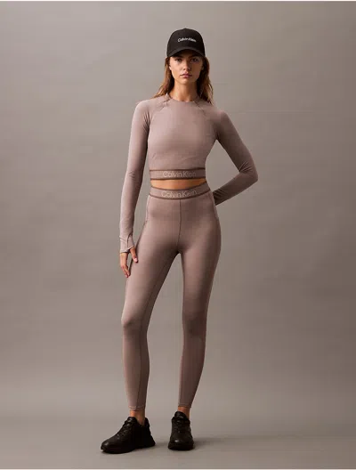 Calvin Klein Women's Sport Icon Mesh 7/8 Leggings In Driftwood