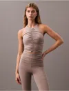 Calvin Klein Women's Sport Icon Ruched Tank Top In Driftwood
