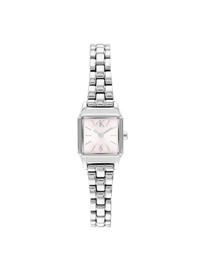 Calvin Klein Women's Square Monogram Bracelet Watch In Silver