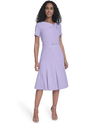Calvin Klein Women's Square Neck Midi Dress In Purple