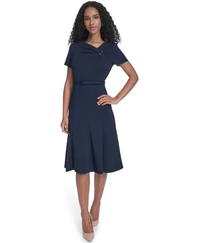 Calvin Klein Women's Square Neck Midi Dress In Purple