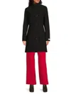Calvin Klein Women's Stand Collar Faux Wool Coat In Black