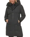 Calvin Klein Women's Stand Collar Hooded Puffer Coat In Black