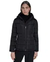 Calvin Klein Women's Stand Collar Lined Puffer Jacket In Black