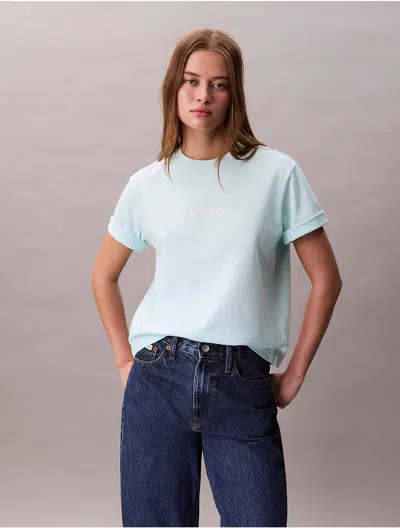 Calvin Klein Women's Standard Logo Relaxed Crewneck T-shirt