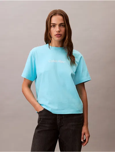 Calvin Klein Women's Standard Logo Relaxed T-shirt In Blue