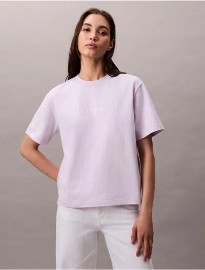 Calvin Klein Women's Standard Logo Relaxed T-shirt In Purple