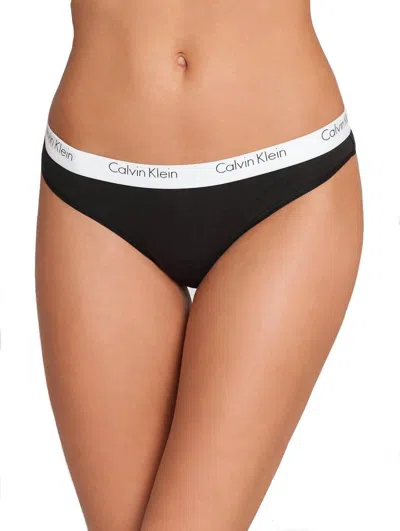 Calvin Klein Women's Standard One Cotton Thong Panty In Black