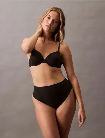 Calvin Klein Womens Perfectly Fit Full Coverage T Shirt Bra Invisibles Hipster Underwear In Black
