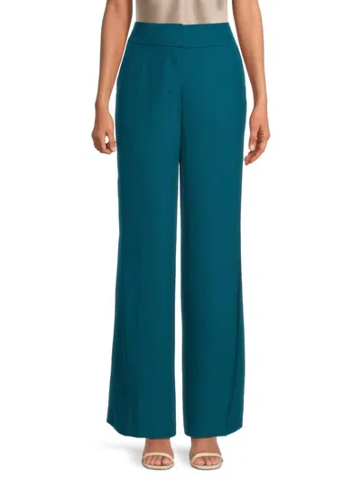 Calvin Klein Women's Straight-leg Flat-front Pants In Green
