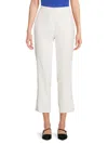 Calvin Klein Women's Straight Leg Linen Blend Cropped Pants In Soft White