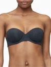 Calvin Klein Underwire Strapless Push-up Bra In Ck Black