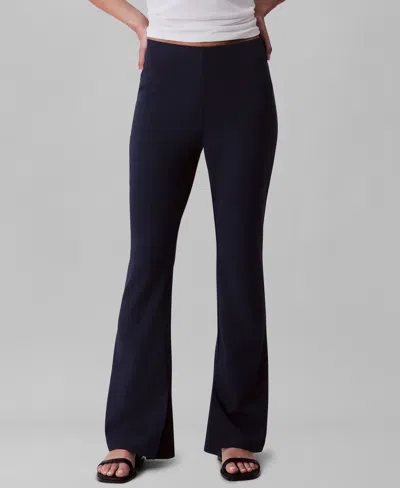 Calvin Klein Women's Stretch Crepe Pull-on Pants In Blue