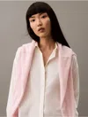 Calvin Klein Women's Stretch Poplin Relaxed Fit Button-down Shirt In Brilliant White