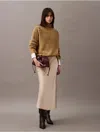 Calvin Klein Women's Stretch Satin Midi Skirt In Peyote