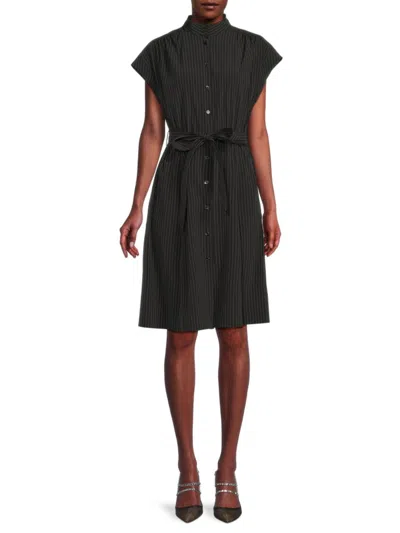 Calvin Klein Women's Striped Knee Length Dress In Black