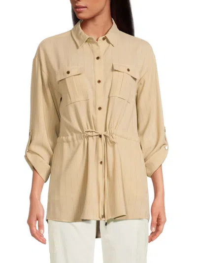 Calvin Klein Women's Striped Tunic Top In Nomad