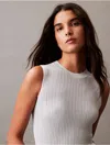 Calvin Klein Women's Striped Viscose Shine Sweater Tank