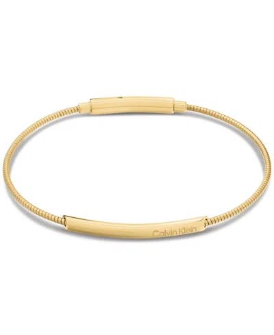 Calvin Klein Women's Structured Stainless Steel Bracelet In Gold