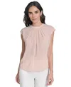 Calvin Klein Women's Studded Cap-sleeve Crewneck Blouse