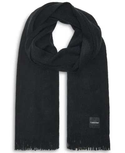 Calvin Klein Women's Super Soft Fringe Detailing Scarf In Black