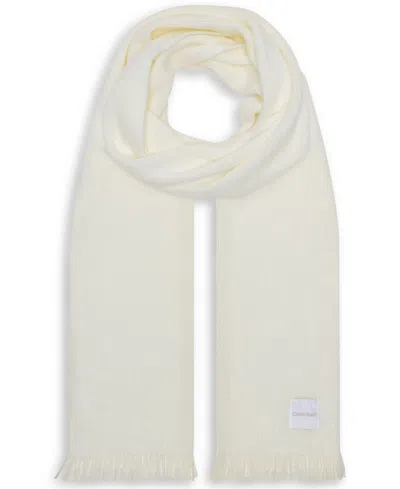 Calvin Klein Women's Super Soft Fringe Detailing Scarf In Cream