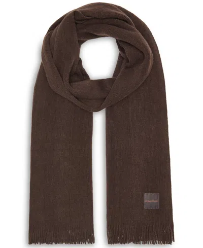 Calvin Klein Women's Super Soft Fringe Detailing Scarf In Fudge