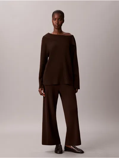 Calvin Klein Women's Sweater Knit Pull-on Pants In Brown