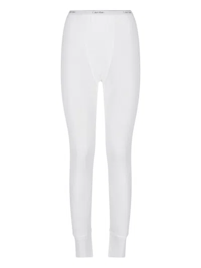 Calvin Klein Women's Tailored Cotton-viscose-silk Trousers With Soft Draping In White