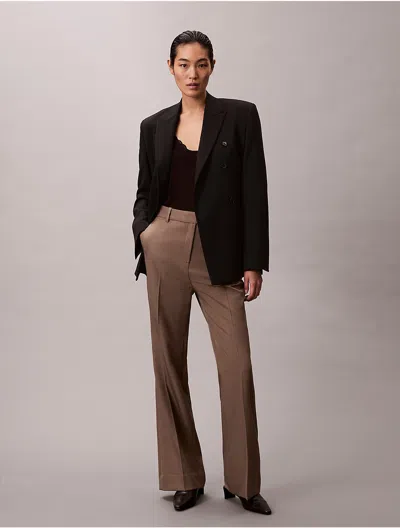 Calvin Klein Women's Tailored Flared Pants In Brown